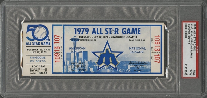 1979 MLB All Star Game Full Ticket (PSA)